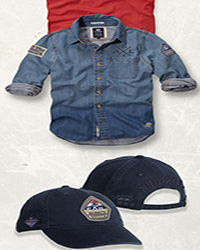 Mens Denim Shirt & Cap