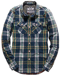 Mens Pure cotton Long sleeve check shirt
